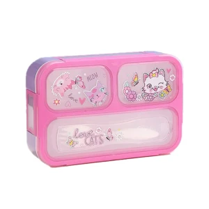 ظرف غذا مستطیل سه قسمتی طرح گربه (برند وست)