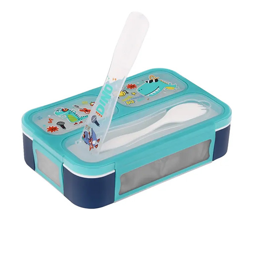 ظرف غذا مستطیل سه قسمتی طرح دایناسور (برند وست)-۳.jpg