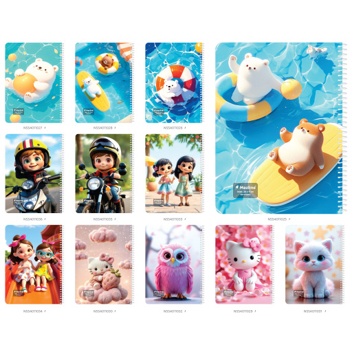 دفتر نقاشی 40 برگ سیمی فانتزی (برند مازلاین)