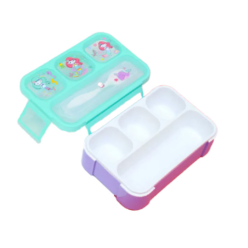 ظرف غذا مستطیل چهار قسمتی طرح پری دریایی (برند وست)-2.jpg