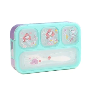 ظرف غذا مستطیل چهار قسمتی طرح پری دریایی (برند وست)