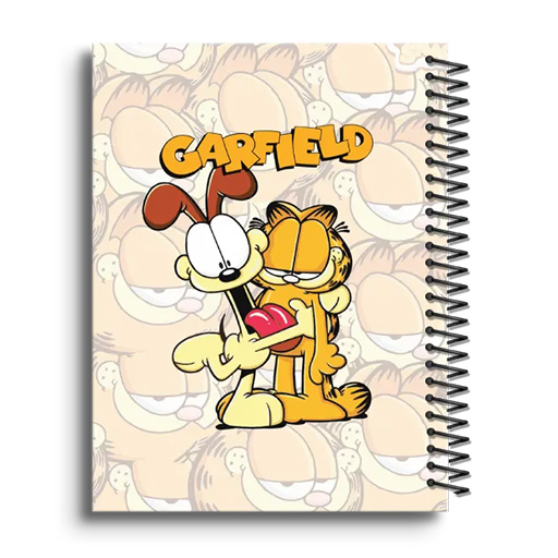 دفتر ۱۰۰ برگ سیمی جلد سخت با استیکر طرح کارتونی-گارفیلد۲.jpg