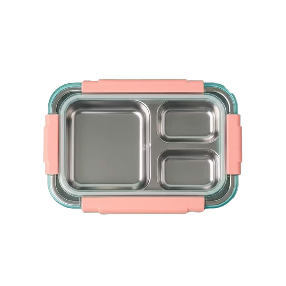 ظرف غذا مستطیل سه قسمتی استیل ۷۱۰ میل طرح دریایی (برند وست)-۳.jpg