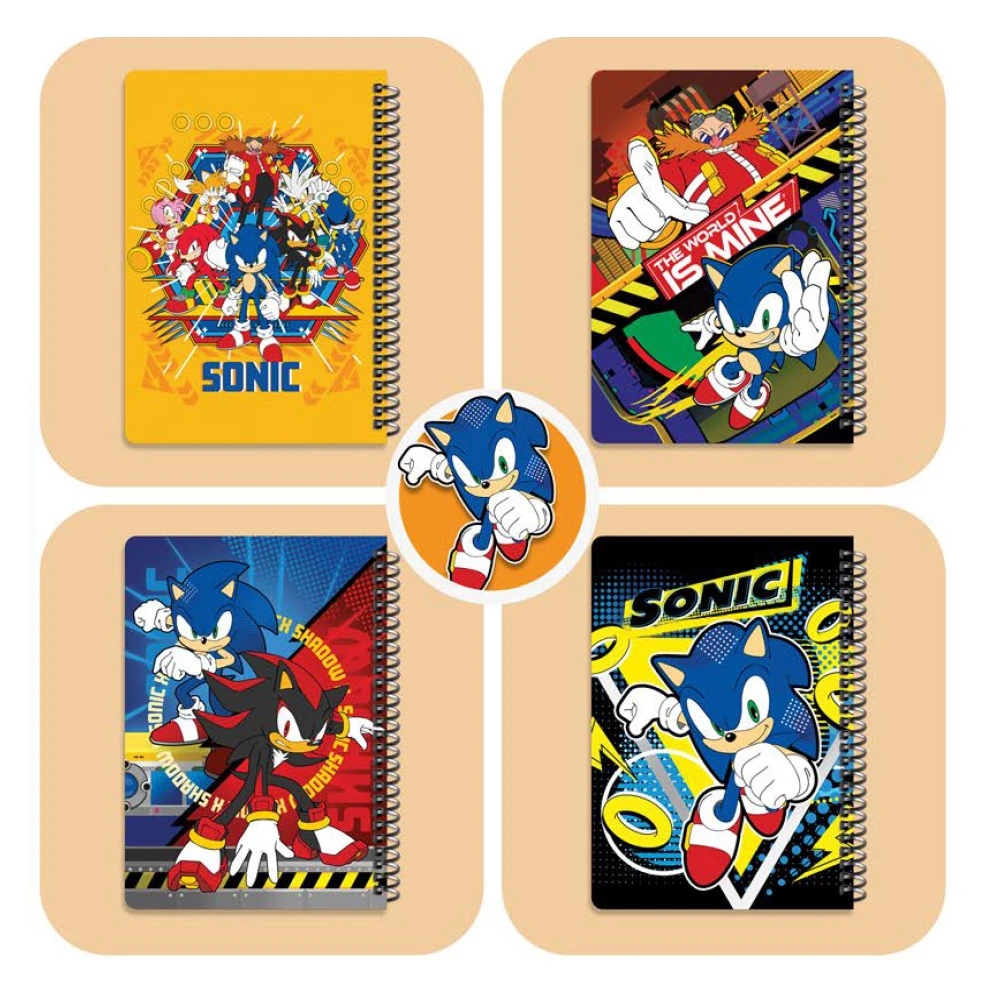 دفتر ۱۰۰ برگ سیمی جلد سخت با استیکر طرح سونیک (برند لانگو)-7.jpg