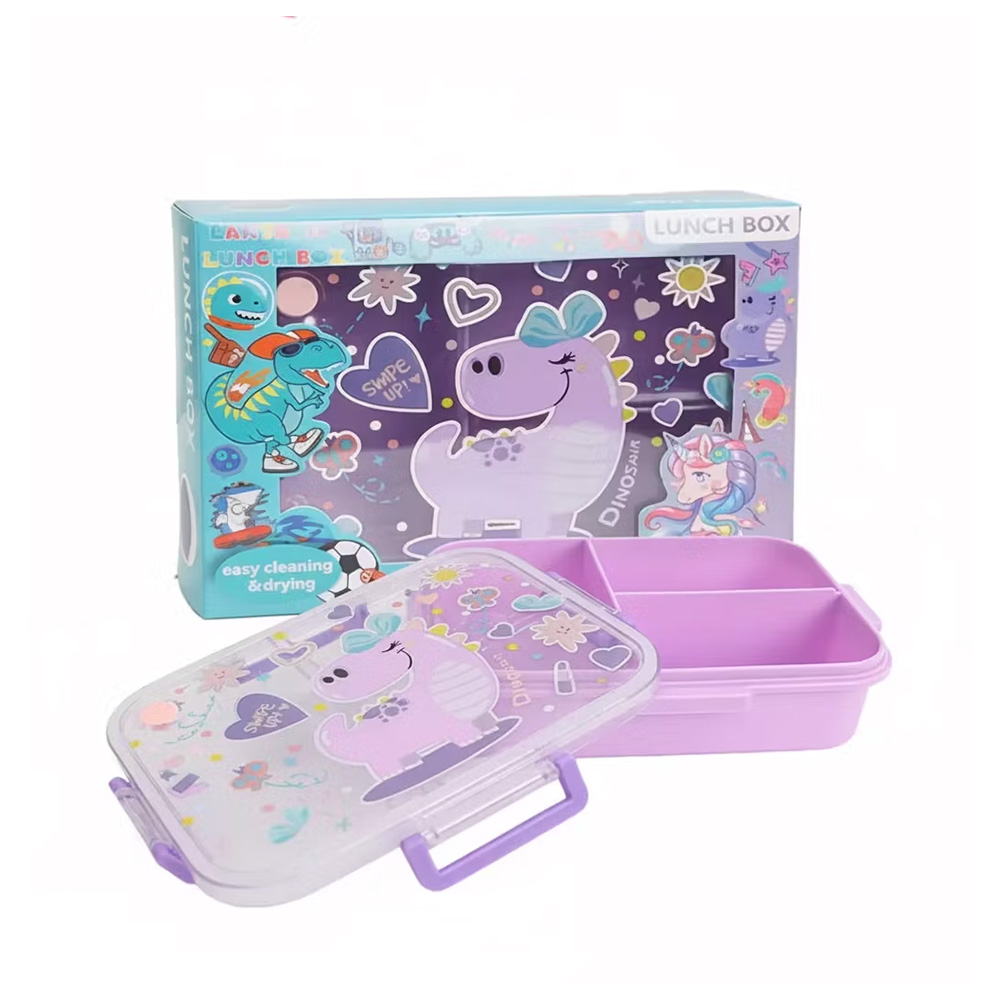 ظرف غذا مستطیل سه قسمتی ۱۲۰۰ میل طرح دایناسور (برند وست)-۲.jpg