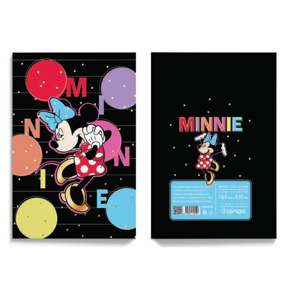 دفتر ۱۰۰ برگ سیمی جلد سخت با استیکر طرح میکی و مینی (برند لانگو)-2.jpg