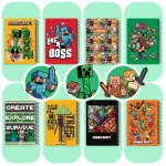 دفتر ۱۰۰ برگ سیمی جلد سخت با استیکر طرح ماینکرفت (برند لانگو)-۱.jpg