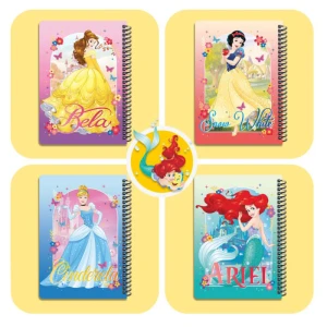 دفتر ۱۰۰ برگ سیمی جلد سخت با استیکر طرح دیزنی (برند لانگو)