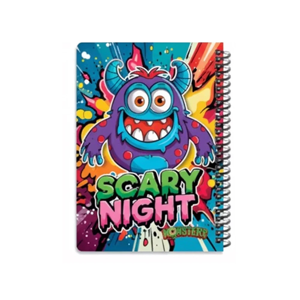 دفتر ۱۰۰ برگ سیمی جلد سخت با استیکر طرح مانسترز ۲ (برند لانگو)-۳.jpg