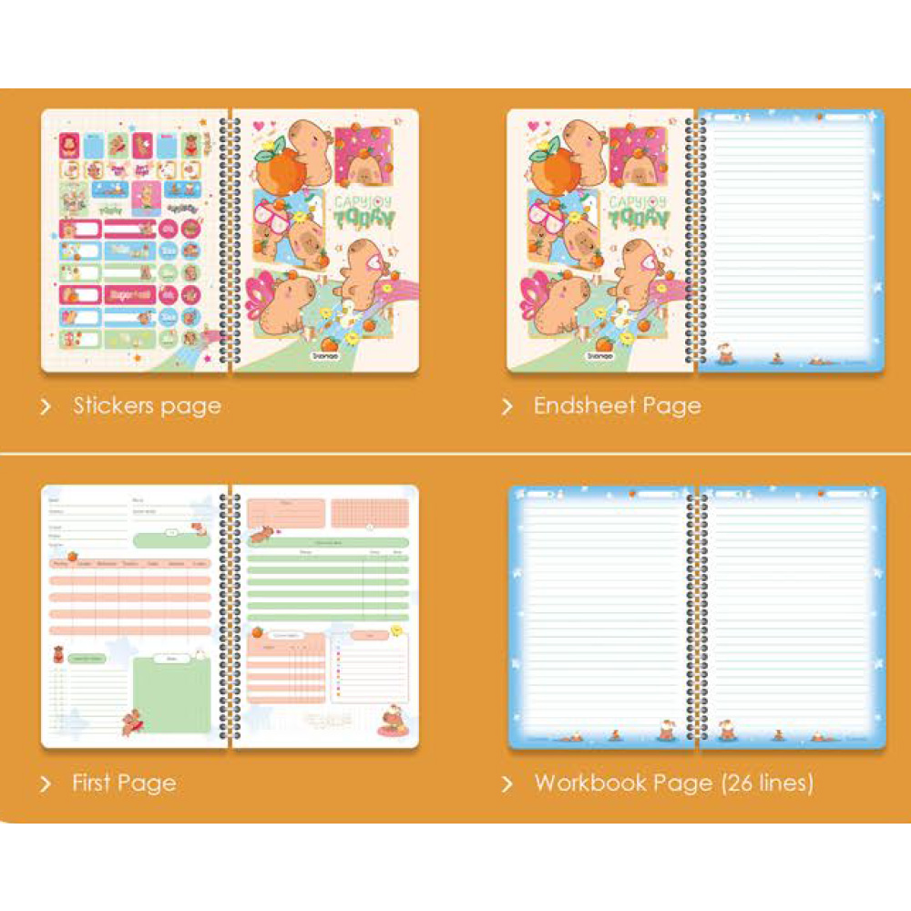 دفتر ۱۰۰ برگ سیمی جلد سخت با استیکر طرح کپی بارا (برند لانگو)-۲.jpg