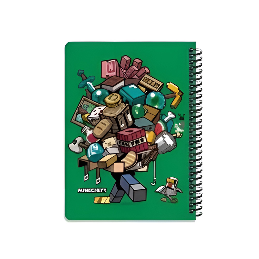 دفتر ۱۰۰ برگ سیمی جلد سخت با استیکر طرح ماینکرفت (برند لانگو)-۷.jpg
