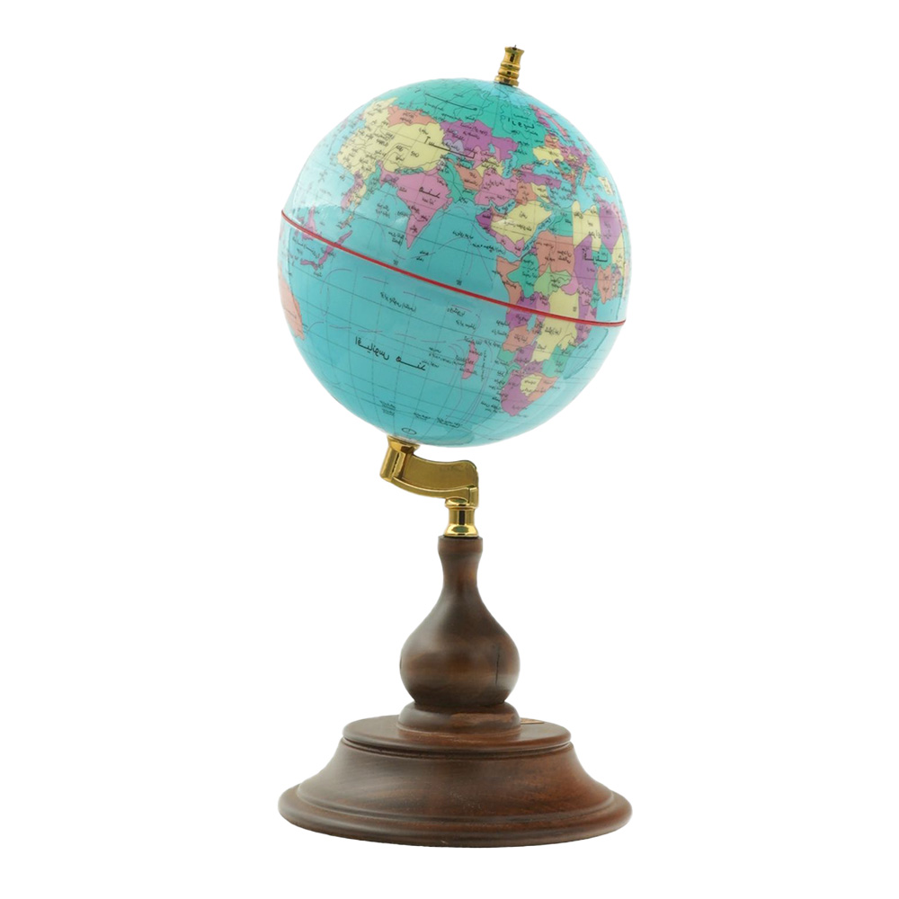 کره جغرافیایی پایه چوبی صبو سایز ۱۴ (برند ایده)