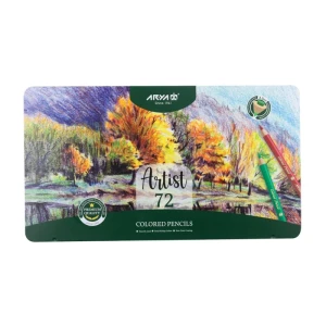 مداد رنگی جعبه فلزی حرفه ای سری آرتیست ۷۲ رنگ (برند آریا)