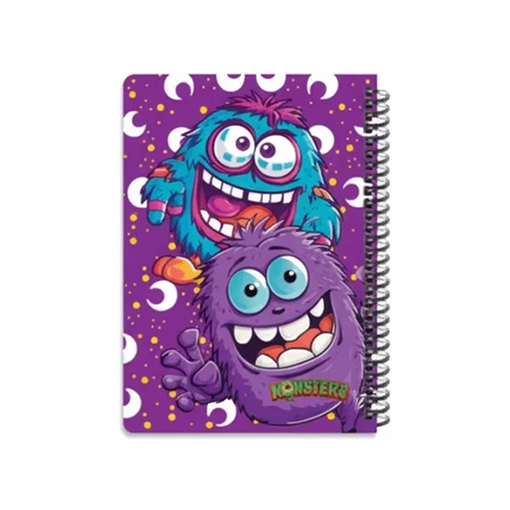 دفتر ۱۰۰ برگ سیمی جلد سخت با استیکر طرح مانسترز ۲ (برند لانگو)-۴.jpg