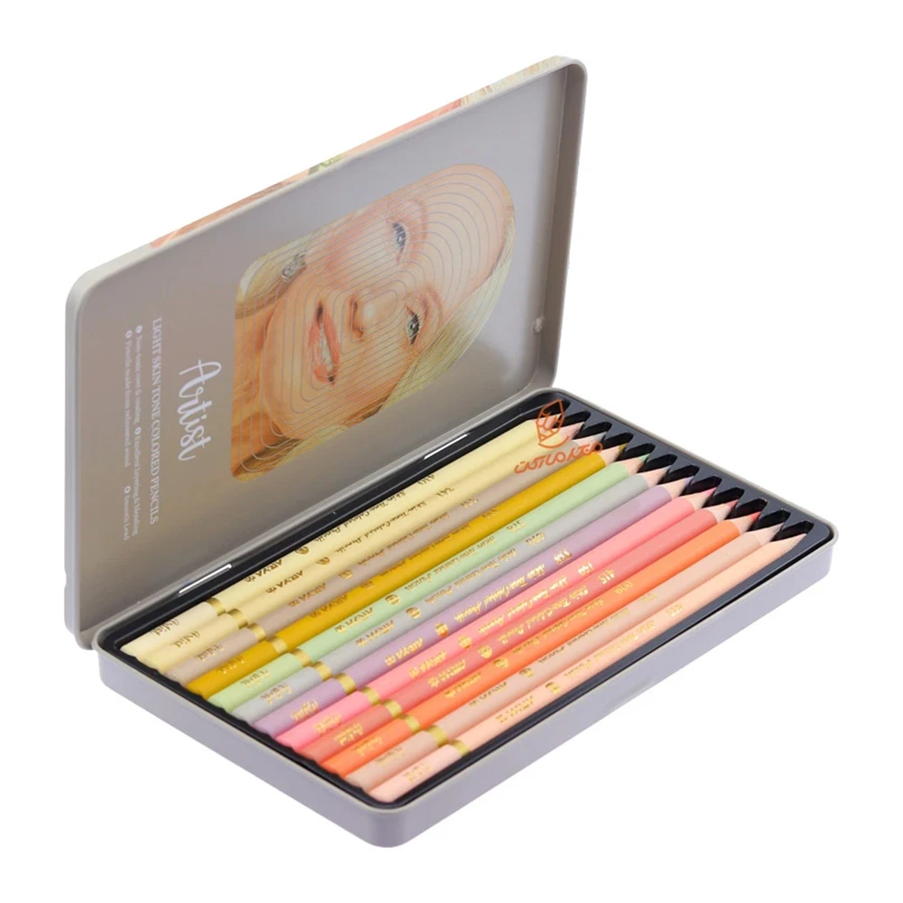 مداد رنگی جعبه فلزی رنگ پوست روشن سری آرتیست (برند آریا) -۲.jpg