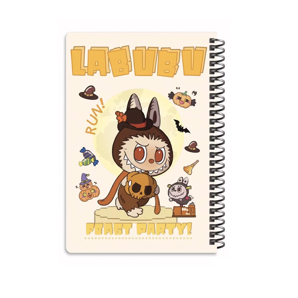 دفتر ۱۰۰ برگ سیمی جلد سخت با استیکر طرح لبوبو-۴.jpg