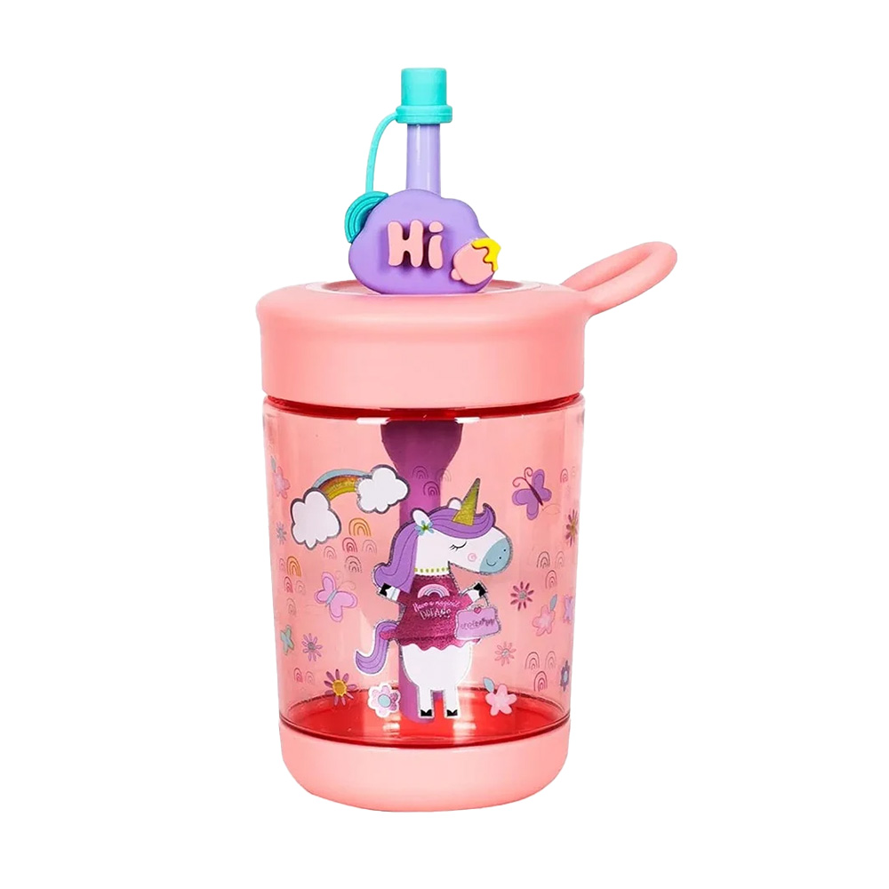 لیوان نی دار با همزن ۵۰۰ میل طرح یونیکورن (برند وست)