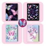 دفتر ۱۰۰ برگ سیمی جلد سخت با استیکر طرح پروانه (برند لانگو)-7.jpg