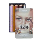 مداد رنگی جعبه فلزی رنگ پوست تیره سری آرتیست (برند آریا)-۱.jpg