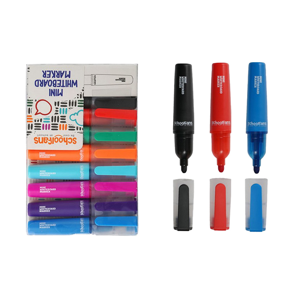 ماژیک وایت مینی نوک گرد بسته ۸ رنگ (برند اسکول فنز)