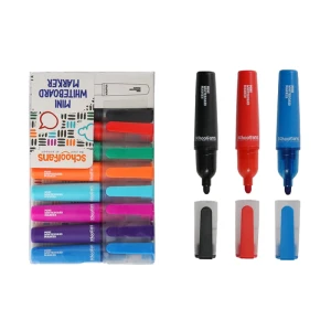 ماژیک وایت مینی نوک گرد بسته ۸ رنگ (برند اسکول فنز)