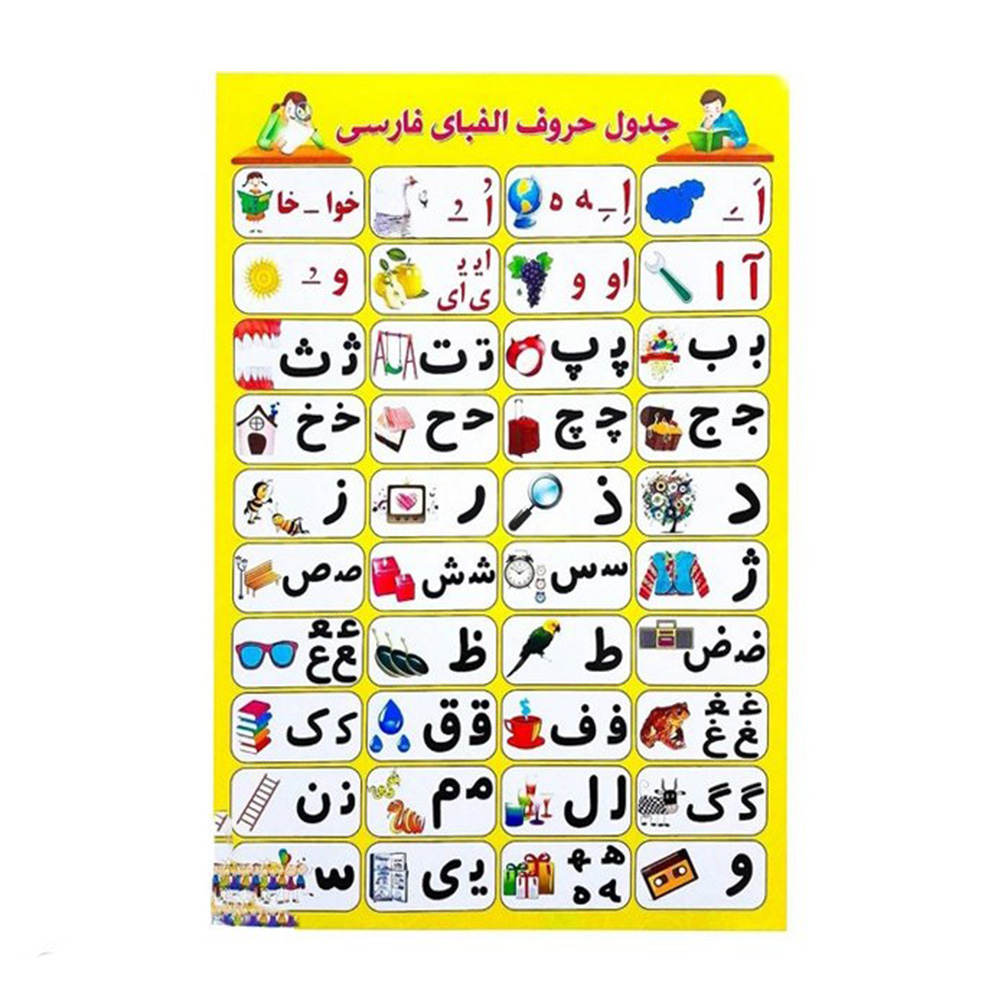 جدول آموزش حروف الفبا فارسی