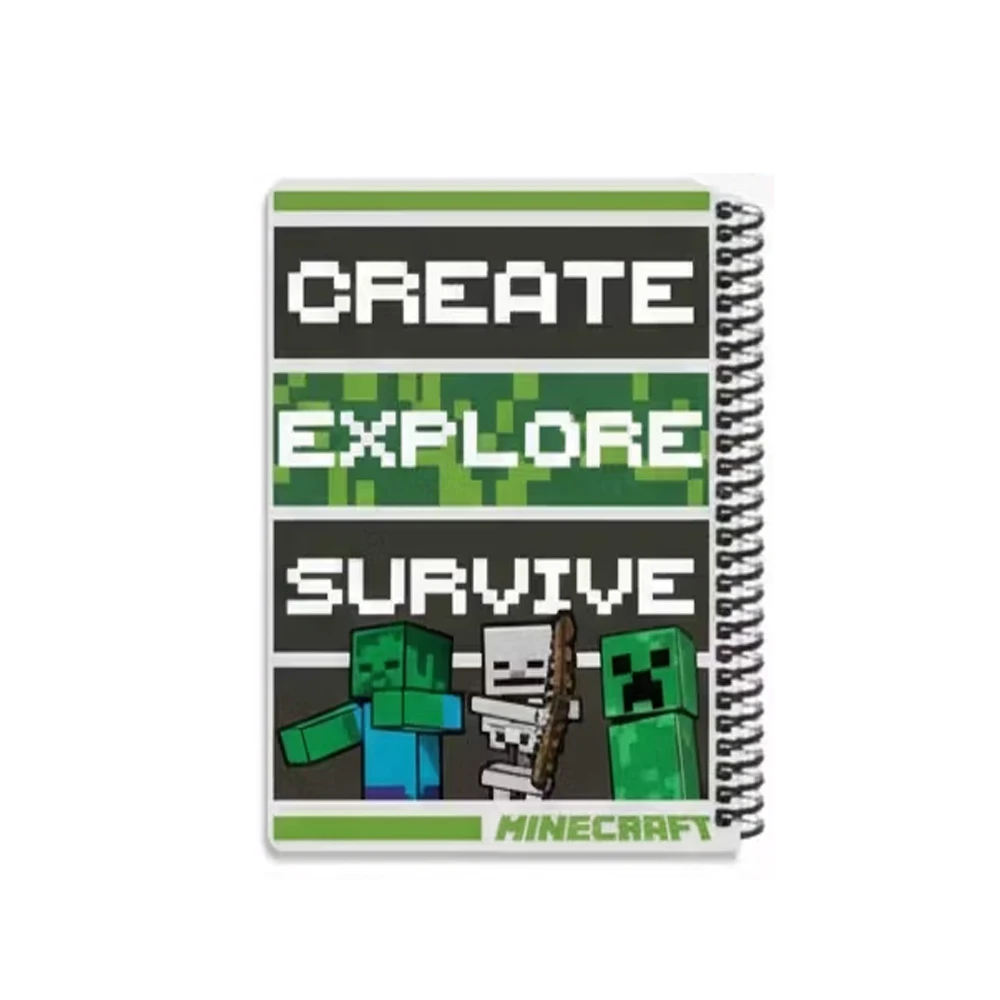 دفتر ۱۰۰ برگ سیمی جلد سخت با استیکر طرح ماینکرفت (برند لانگو)-۴.jpg