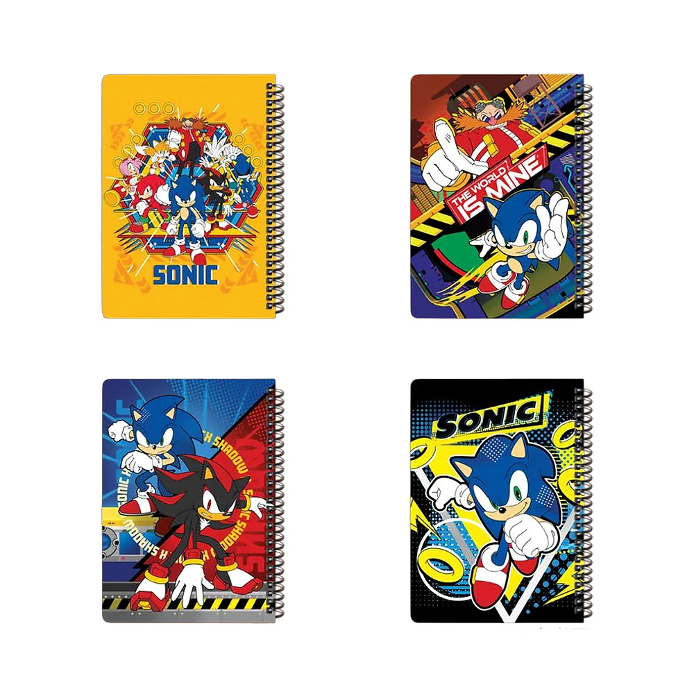 دفتر ۱۰۰ برگ سیمی جلد سخت با استیکر طرح سونیک (برند لانگو)-۱.jpg