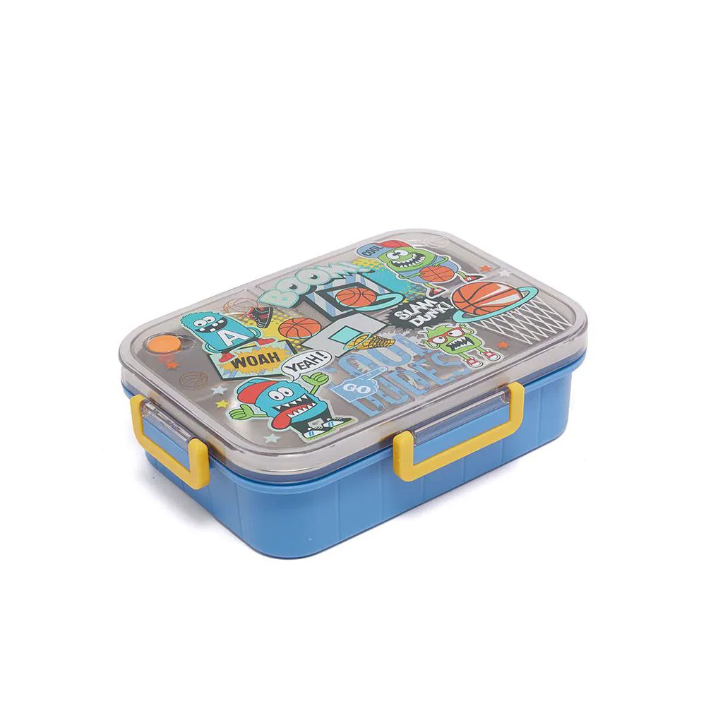 ظرف غذا مستطیل سه قسمتی استیل ۸۰۰ میل طرح هیولا (برند وست)-۴.jpg