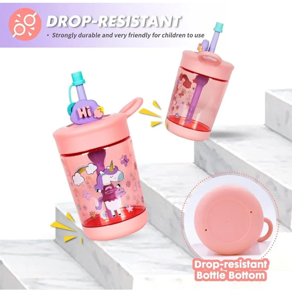 لیوان نی دار با همزن ۵۰۰ میل طرح یونیکورن (برند اسکول فنز)-۲.jpg