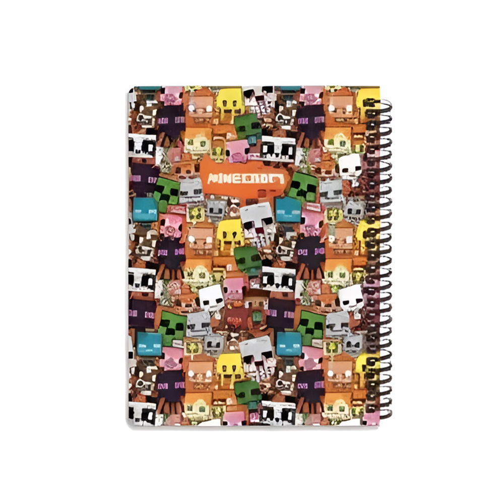 دفتر ۱۰۰ برگ سیمی جلد سخت با استیکر طرح ماینکرفت (برند لانگو)-۸.jpg