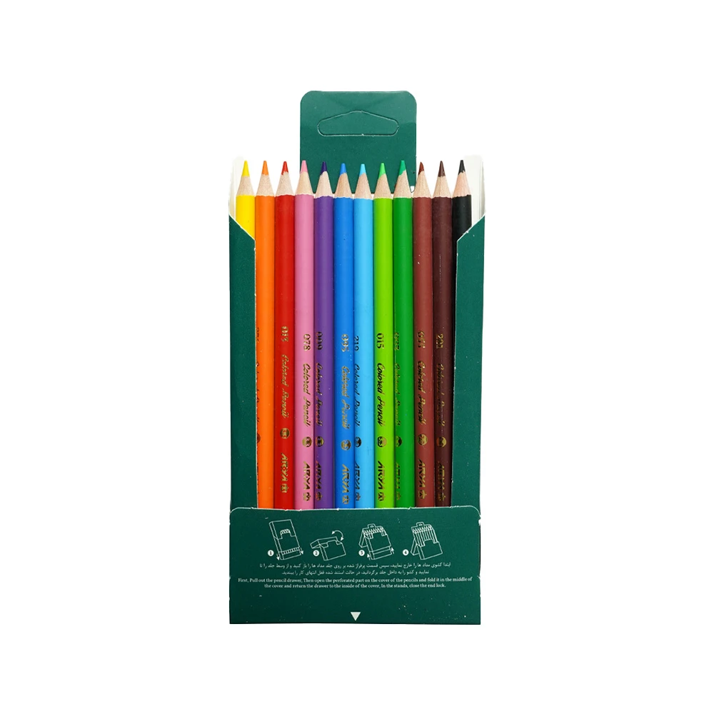 مداد رنگی جعبه مقوایی فسفری سری آرتیست ۱۲ رنگ (برند آریا)-۲.jpg