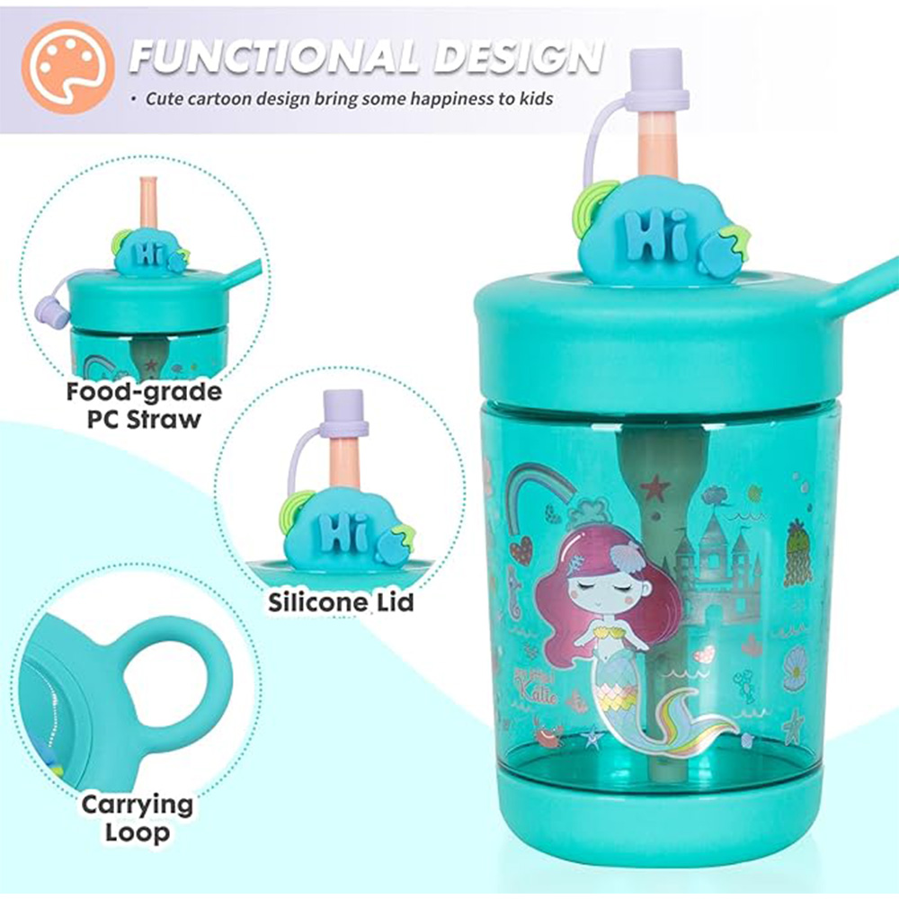 لیوان نی دار با همزن ۵۰۰ میل طرح پری دریایی (برند اسکول فنز)-۲.jpg