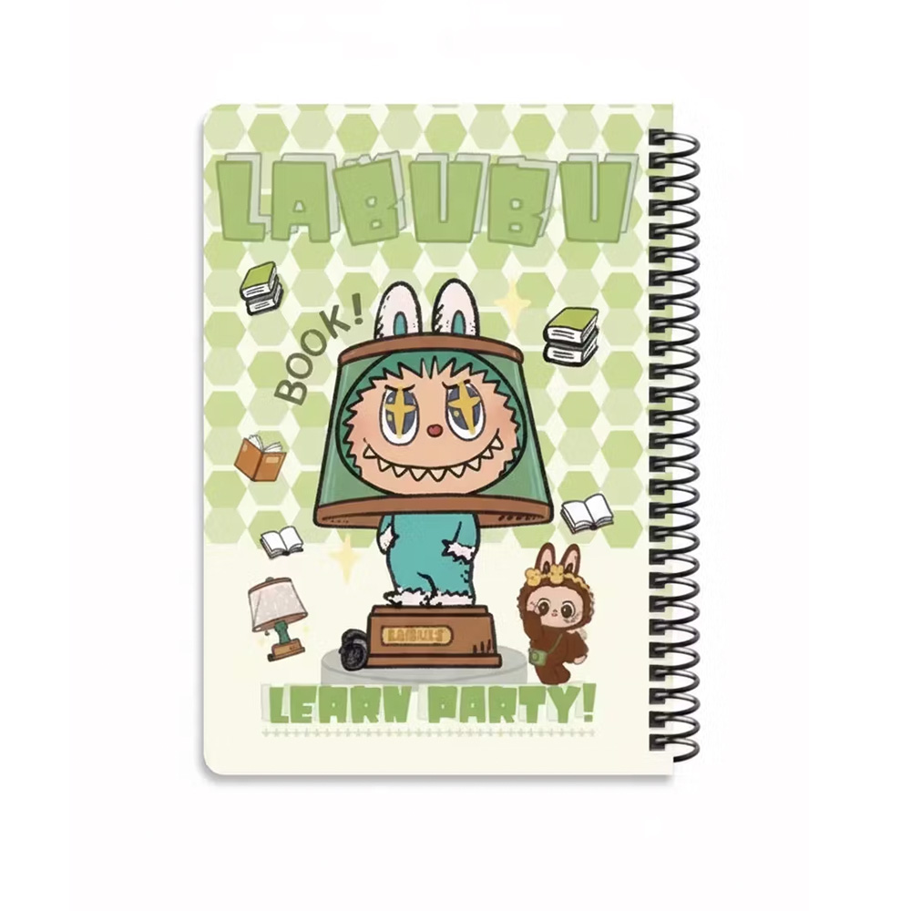 دفتر ۱۰۰ برگ سیمی جلد سخت با استیکر طرح لبوبو-۵.jpg