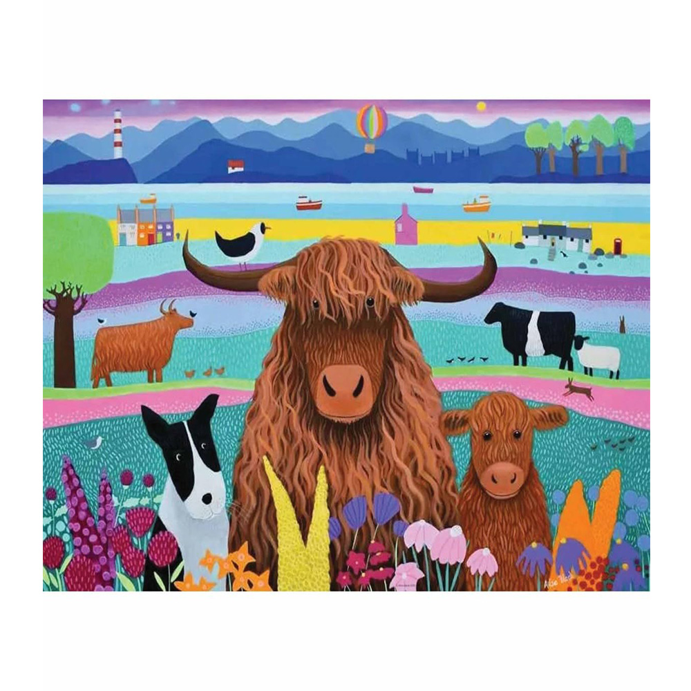 پازل ۱۰۰۰ تکه طرح زندگی در ارتفاعات Highland Life (برند رونزبرگر)-۳.jpg