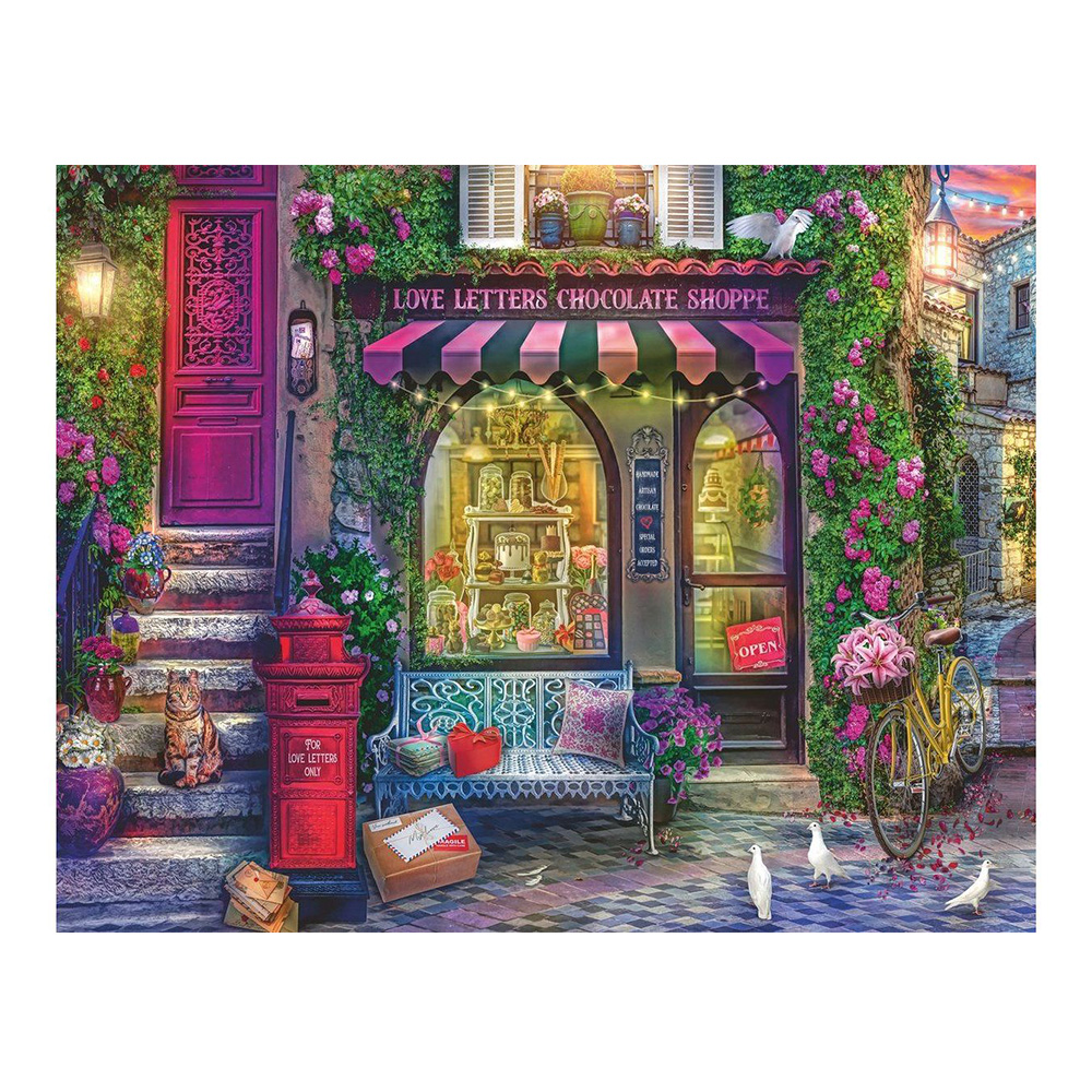 پازل ۱۵۰۰ تکه طرح نامه ها عاشقانه شکلات فروشی Love Letters Chocolate Shop (برند رونزبرگر)-۲.jpg