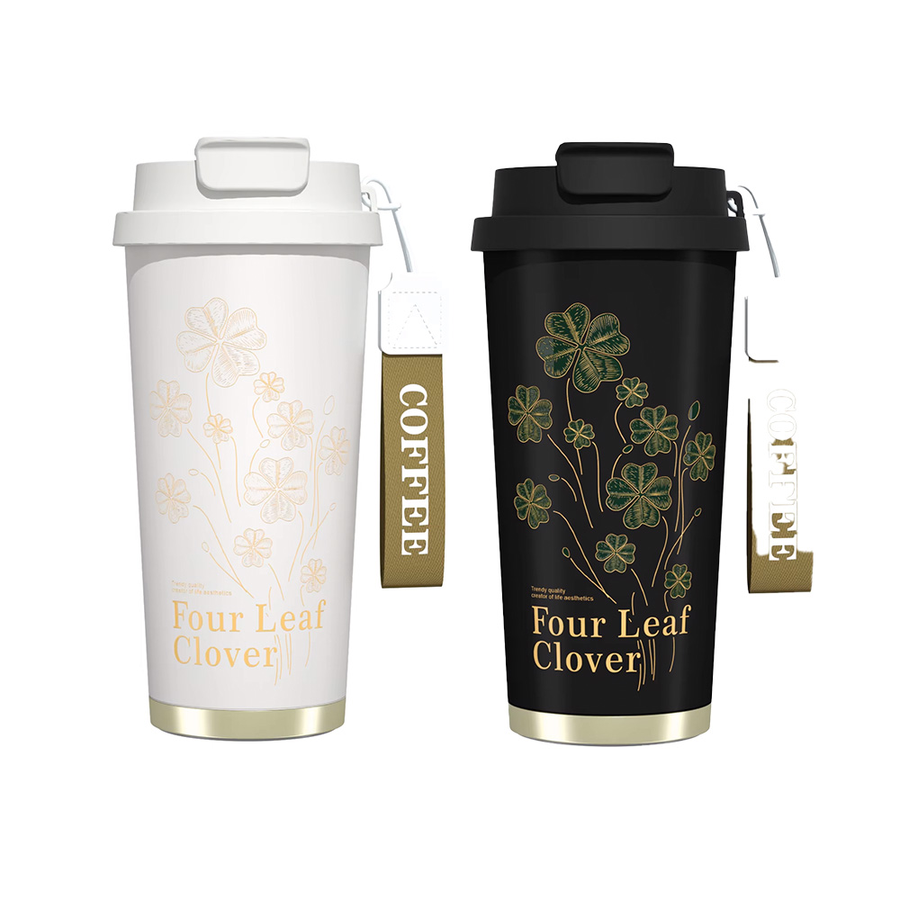 تراول ماگ سرامیکی طرح گل شبدر 520 میل