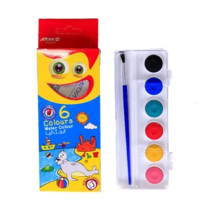 آبرنگ ۶ رنگ جعبه طلقی (برند آریا)