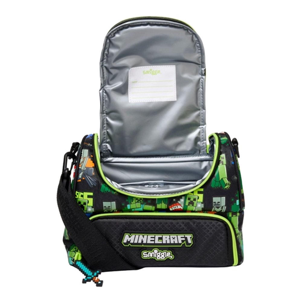 کیف ظرف غذا دوجداره دو زیپ طرح ماینکرفت (برند اسمیگل)-۳.jpg