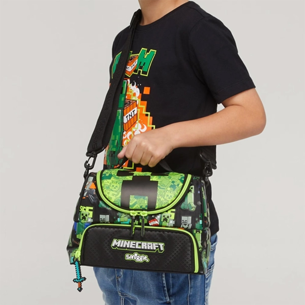 کیف ظرف غذا دوجداره دو زیپ طرح ماینکرفت (برند اسمیگل)-۱.jpg