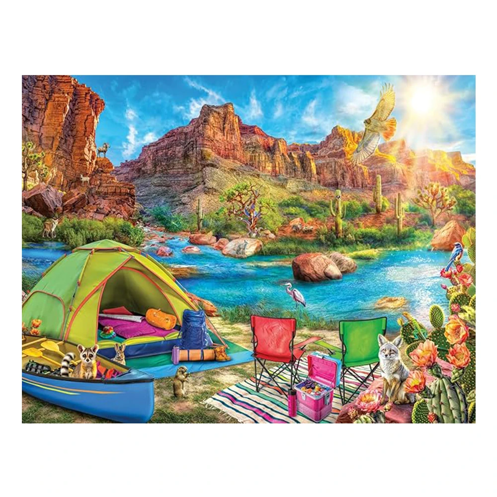 پازل ۱۵۰۰ تکه طرح کمپ در کنار رودخانه Canyon Camping (برند رونزبرگر)-۵.jpg