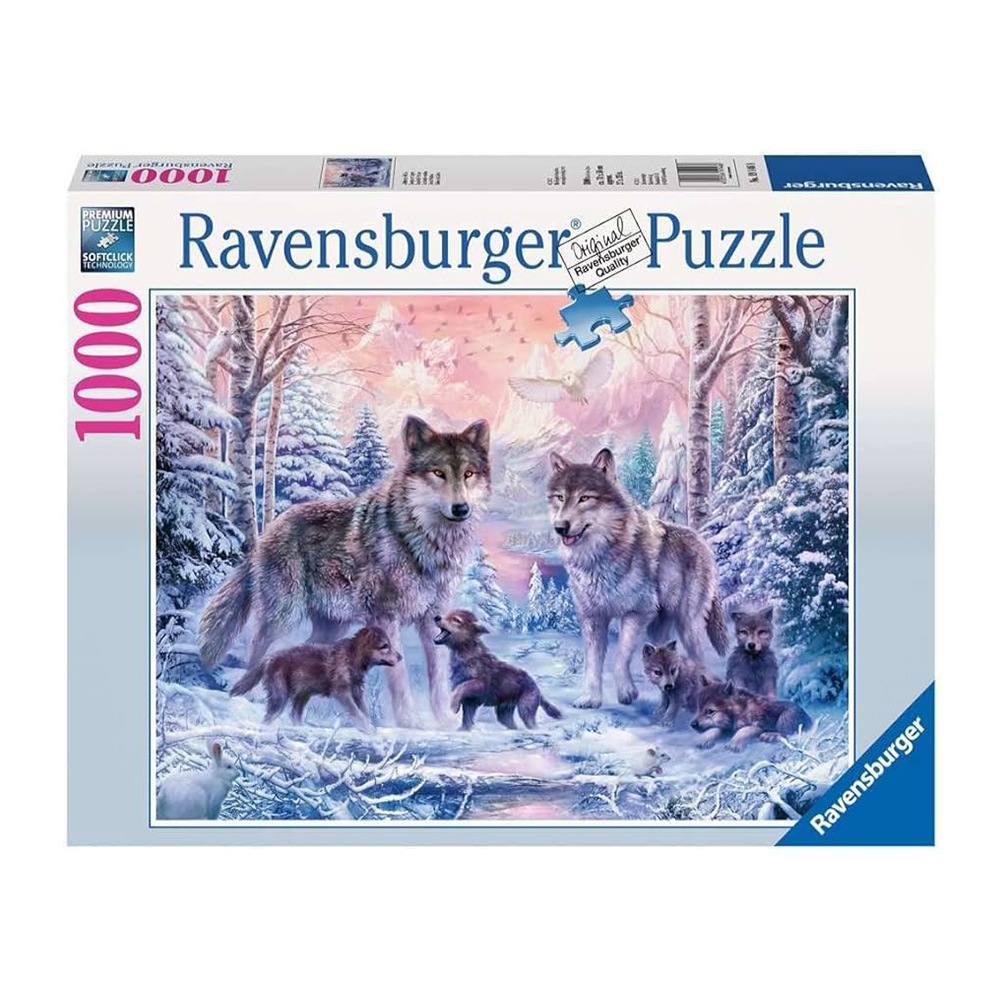 پازل ۱۰۰۰ تکه طرح گرگ‌ های زمستانی Arctic Wolves (برند رونزبرگر)