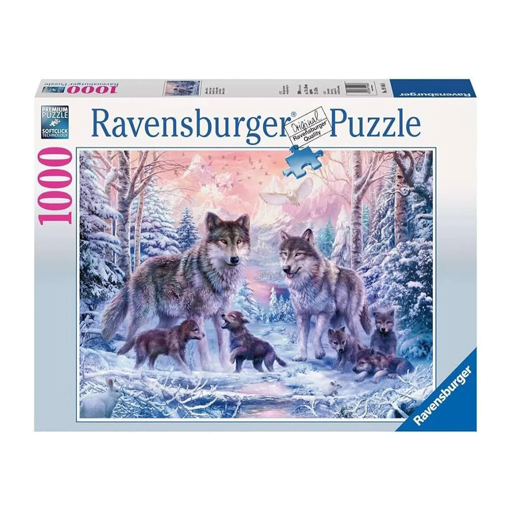 پازل ۱۰۰۰ تکه طرح گرگ‌ های زمستانی Arctic Wolves (برند رونزبرگر)-۱.jpg