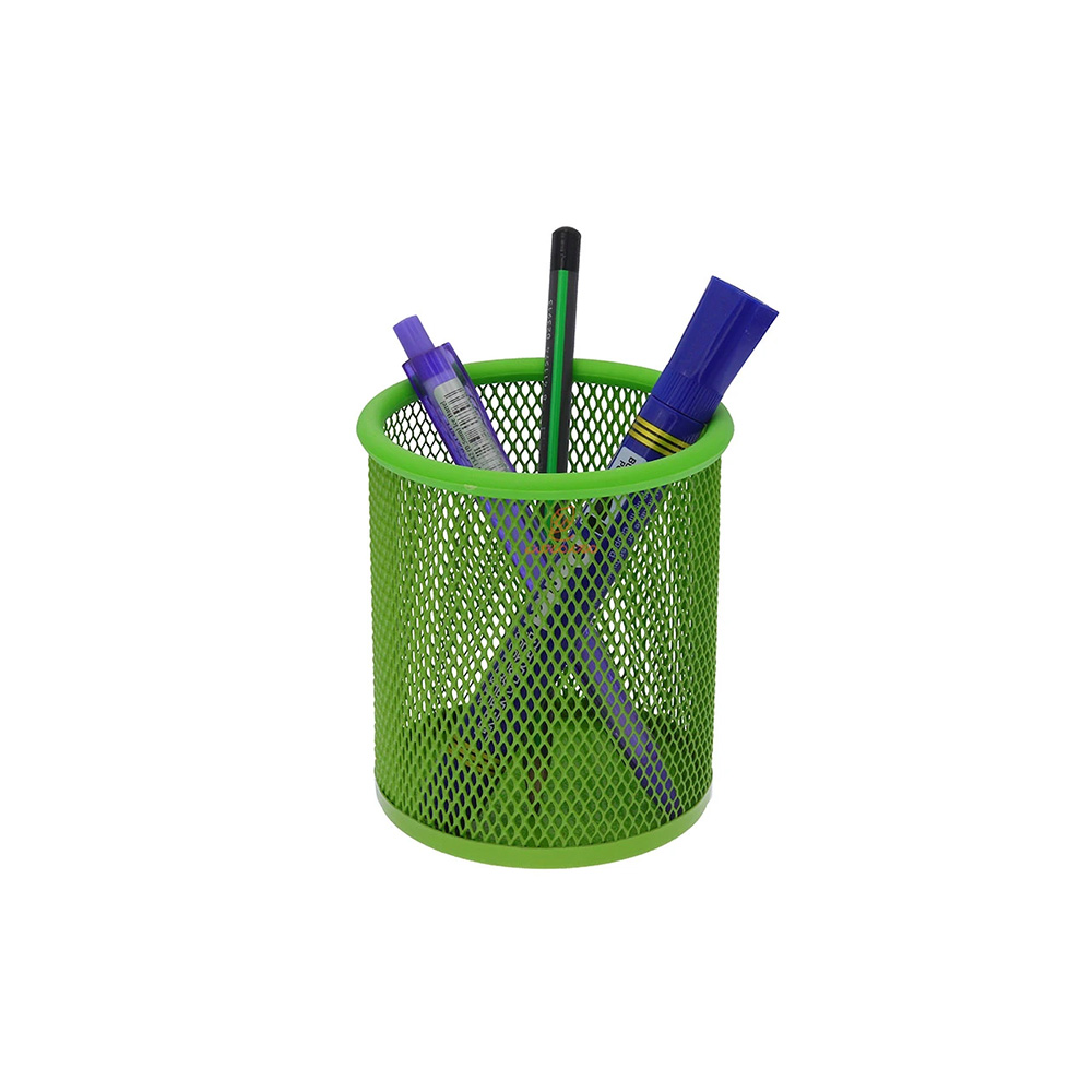 جا قلمی رومیزی توری فلزی وافر -سبز.jpg