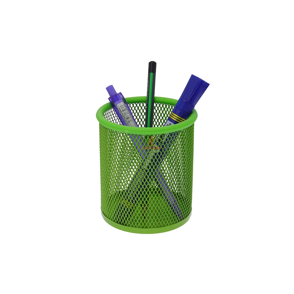 جا قلمی رومیزی توری فلزی وافر -سبز.jpg