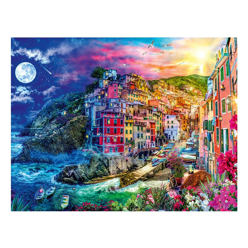 پازل ۲۰۰۰ تکه طرح شهر ساحلی سینکو تره رنگانگ Colorful Cinque Terre (برند رونزبرگر)-۳.jpg
