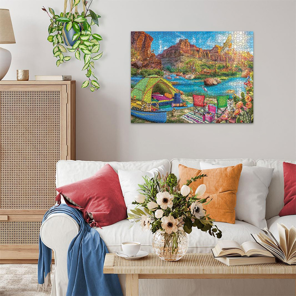 پازل ۱۵۰۰ تکه طرح کمپ در کنار رودخانه Canyon Camping (برند رونزبرگر)-۱.jpg