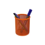 جا قلمی رومیزی توری فلزی وافر -نارنجی.jpg