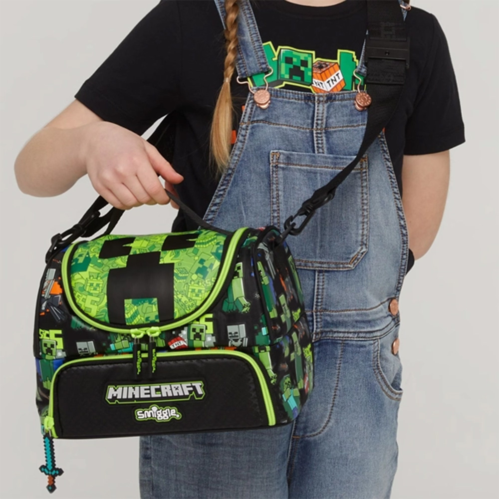 کیف ظرف غذا دوجداره دو زیپ طرح ماینکرفت (برند اسمیگل)-۲.jpg