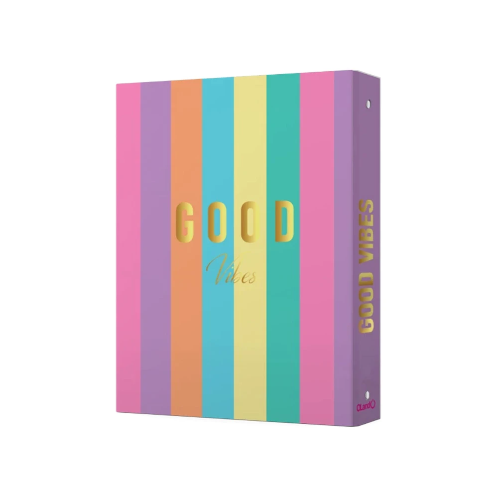 دفتر کلاسوری ۱۰۰ برگ ۶ حلقه جلد سخت A5 سری گود وایبز (برند الند)-۱.jpg